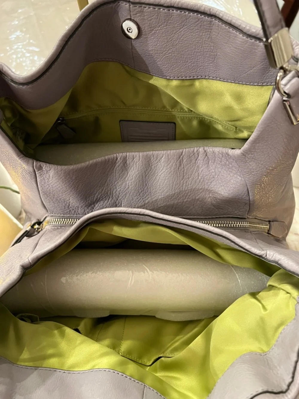 Coach Madison Phoebe Gray Pebbled Leather Hobo Shoulder Bag Luxe Boutique ~ EUC